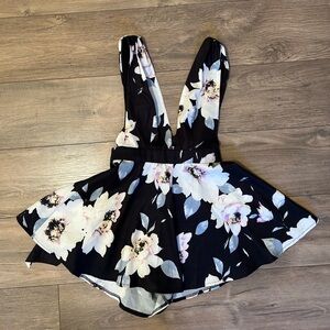 Navy floral romper